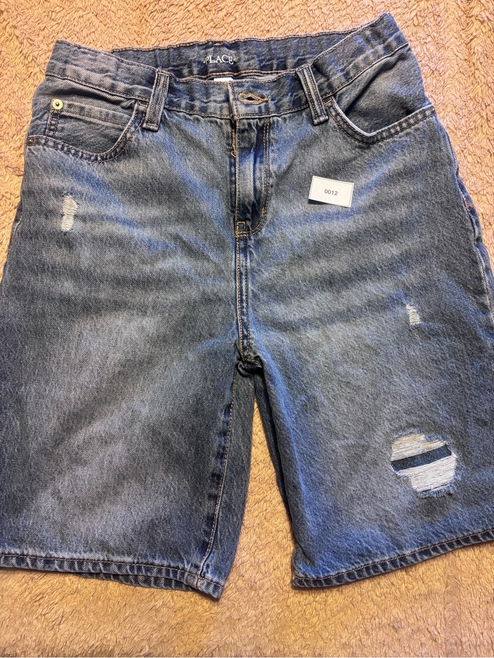 Place Blue Distressed Denim Kids Shorts